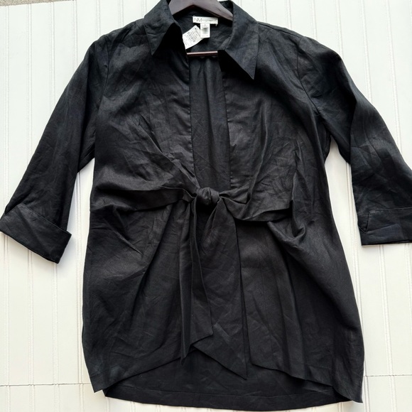 Neiman Marcus Tops - Neiman Marcus Black Linen Blouse